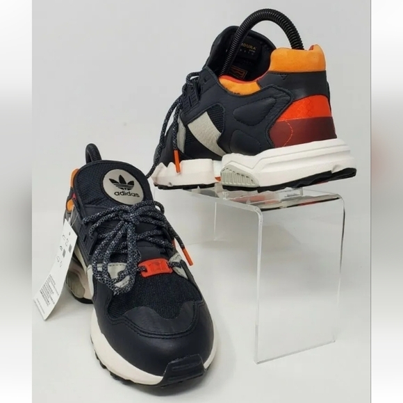 Adidas ZX Torison Men's Size 5 EE5553 Core Black Orange Bold Green Sneakers New - Picture 5 of 12